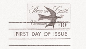 美国第一款压敏胶邮票