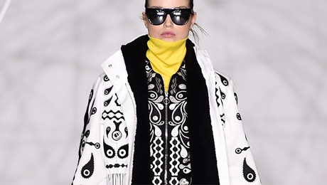Woman on catwalk with Holly Fulton Designs
